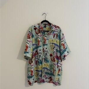 Larry Bird Silk Club Button Down Silk Shirt